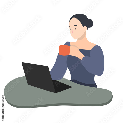 woman with laptop
