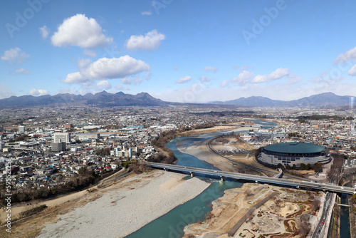 群馬県前橋市の県庁の展望台Scenery of Maebashi City seen from the observation deck photo