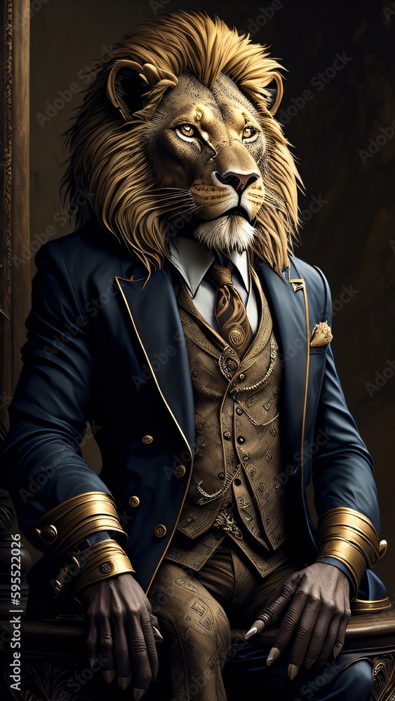Ai generated portrait of a Lion Ai generated portrait of a Lion
