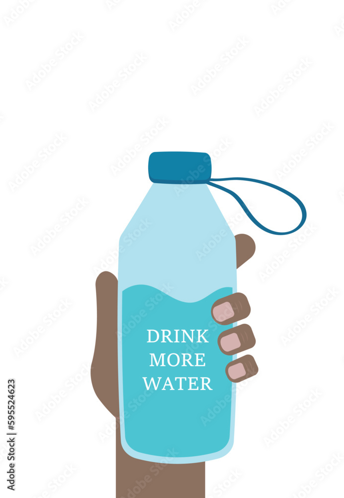 Plastic bottle of water hold in hand. Vector illustration in flat style. Eps 10 Plastic bottle of water hold in hand. Vector illustration in flat style. Eps 10