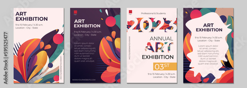 Set of abstract creative universal artistic templates. Good for poster, card, invitation, flyer, cover, banner, placard, brochure and other graphic design. Vector illustration.