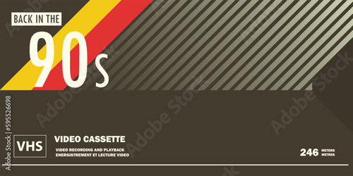 Old video cassette background. Old school and back to 90s concept background.
