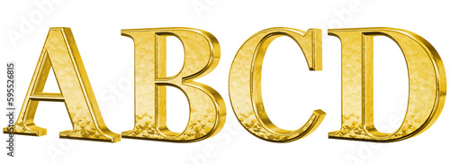 Фотография 3d luxury gold letter A, B, C, D