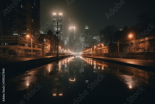 A reminiscing night scene from February 23, 2019. Generative AI © Leandro