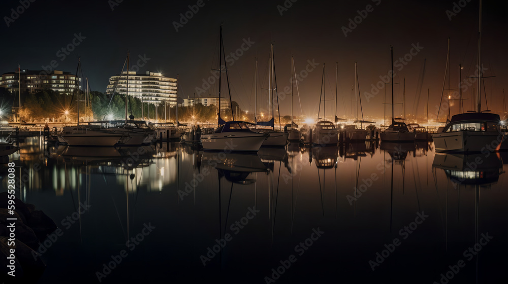 Serene Harbor View with Luxury Yachts Serene Harbor View with Luxury Yachts