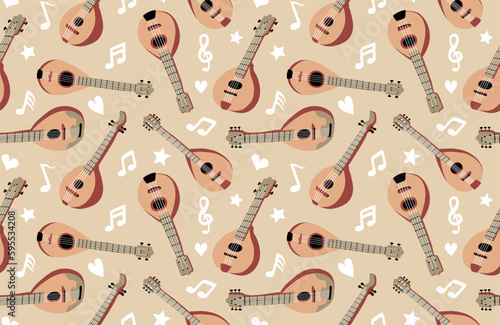 mandolin seamless pattern. 