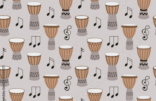 percussion seamless pattern. vector illustration 