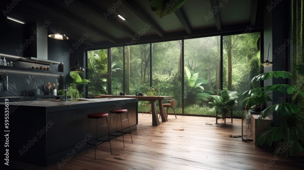 Obraz premium Luxury house middle in the jungle with homely designed where you don't have to be afraid that neighbors are too close or if you just need a little alone