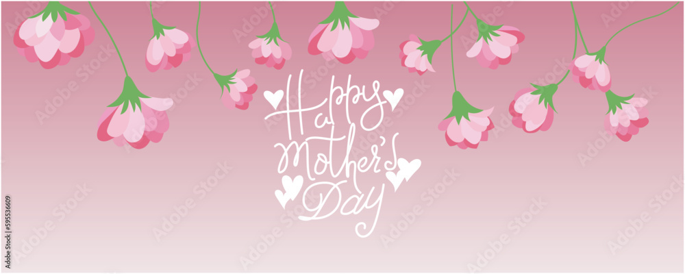 Happy mother's day illustration. Mother's day floral decoration illustration. Vector illustration. Happy mother's day illustration. Mother's day floral decoration illustration. Vector illustration.