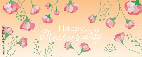 Happy mother's day illustration. Mother's day floral decoration illustration. Vector illustration. photo