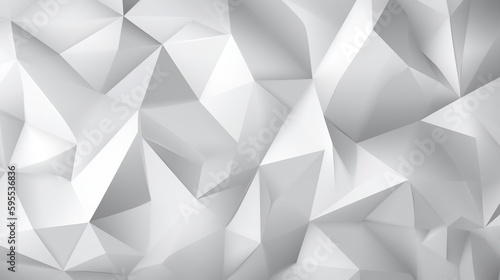 Abstract white 3d polygonal pattern texture background, AI concept