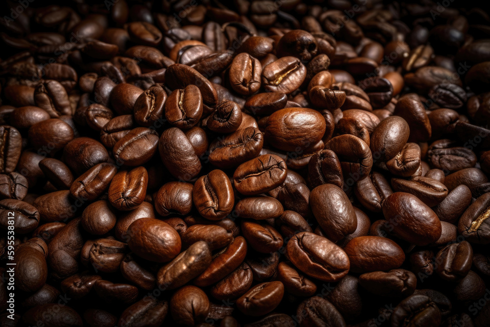 Coffee beans background. Generative AI Coffee beans background. Generative AI