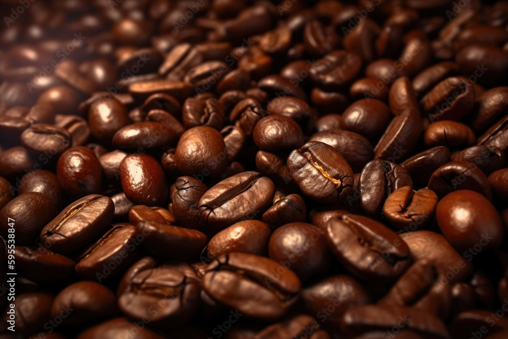 Coffee beans background. Generative AI Coffee beans background. Generative AI