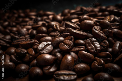 Coffee beans texture. Generative AI