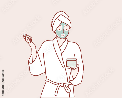 Beauty, cosmetics, healthy, treatment, skincare and spa concept. Hand drawn style vector design illustrations.