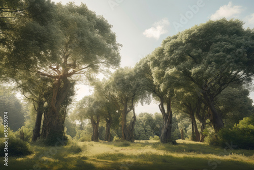 Group of trees. Generative AI