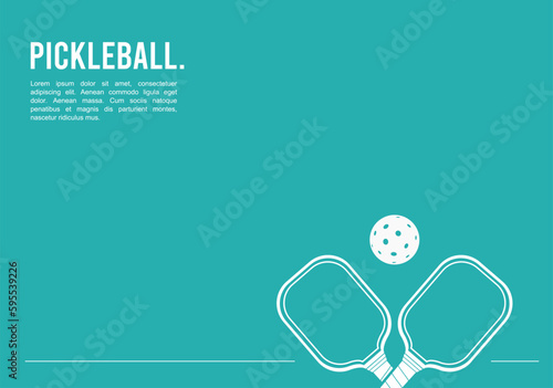 Premium Simple Editable Vector Background of Pickleball paddle and ball for any graphic purpose	