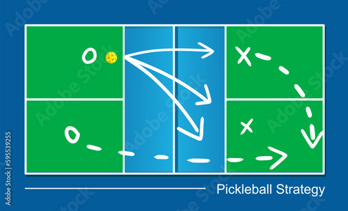 Premium Editable Vector Background of Pickleball strategy board for any graphic purpose	