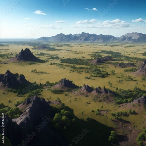 landscape with mountains - Ai generated
