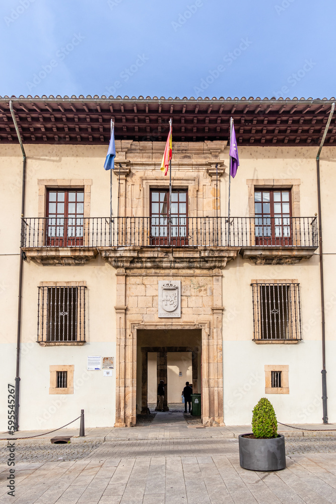 Town hall facade in Cangas del Narcea, Asturias, Spain Town hall facade in Cangas del Narcea, Asturias, Spain