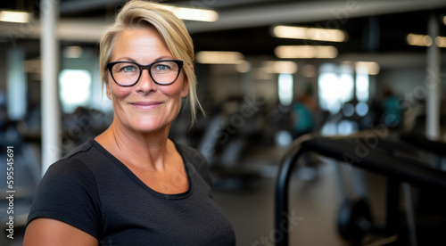 Middle-aged women in a gym- Generative AI