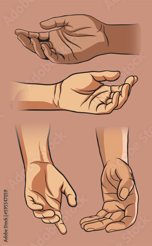 a set of hands lying illustrations