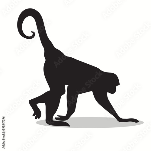 Howler Monkey silhouettes and icons. Black flat color simple elegant Howler Monkey animal vector and illustration.