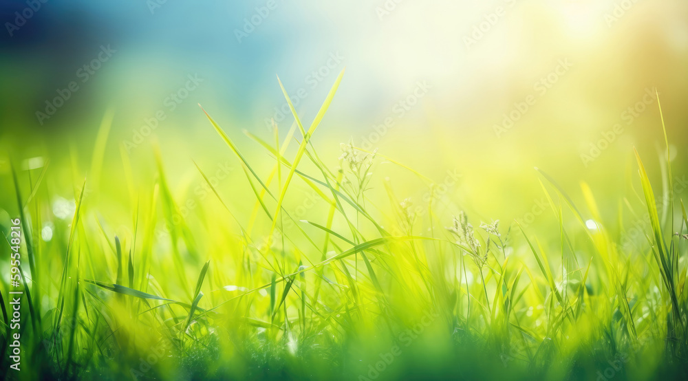 Spring and summer background and sun flare