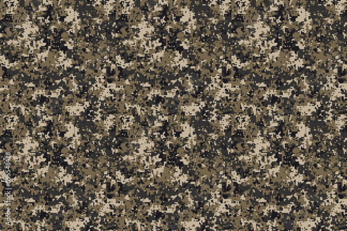 Pixel camouflage for a soldier army uniform. Modern camo fabric design. Digital military vector background.