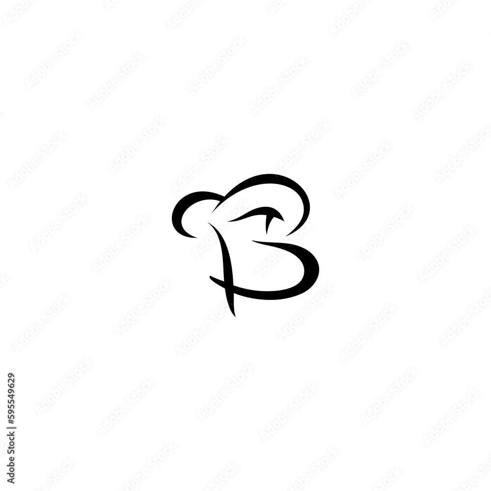 B CHEF HAT LOGO DESIGN