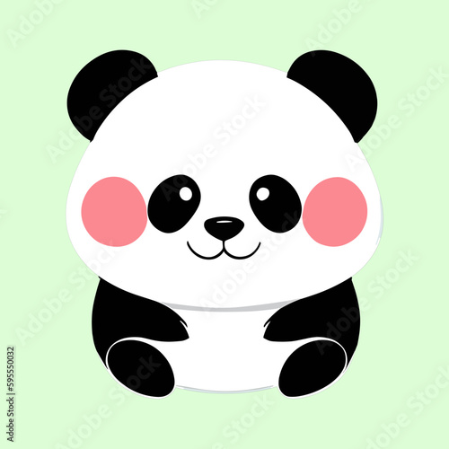 Cute panda vector clip art isolated cartoon 