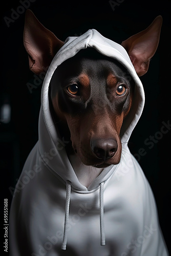 Dog wearing a hoodie. © Melipo-Art