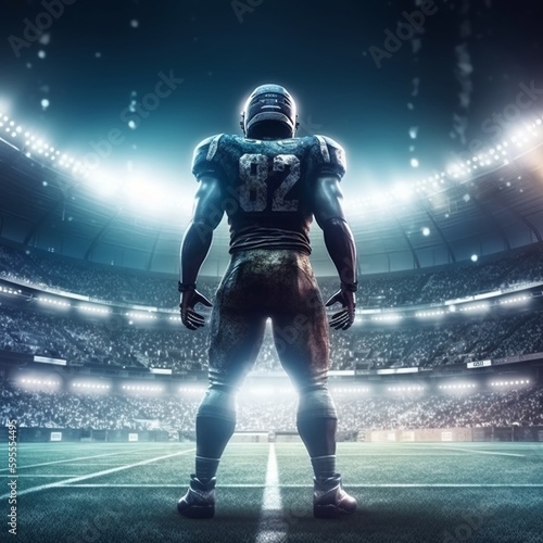 American football player in stadium