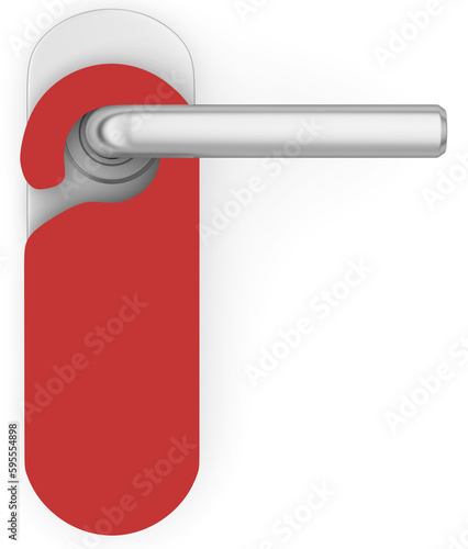 hotel door handle with sign