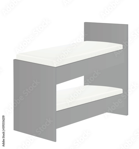 Double wooden bed. vector illustration