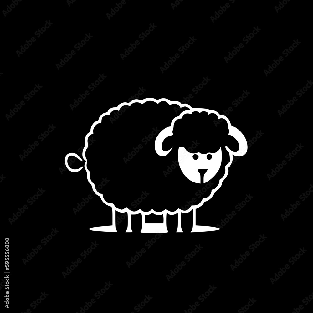 Sheep - Black and White Isolated Icon - Vector illustration Sheep - Black and White Isolated Icon - Vector illustration
