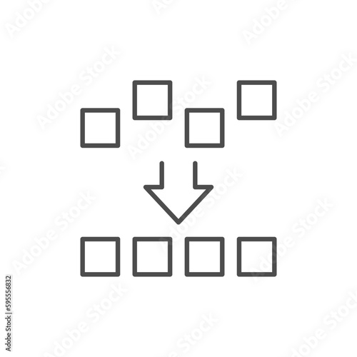 Bottom alignment line outline icon