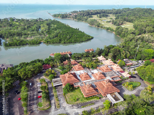 Batam Indonesia - Drone view Nongsapura Ferry Terminal