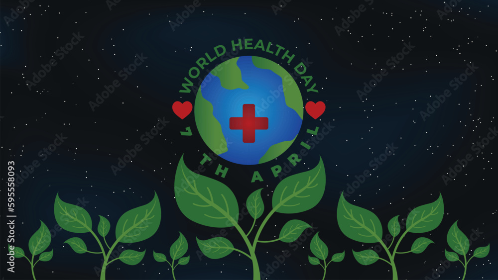 Fototapeta premium VECTOR WORLD HEALTH DAY BACKGROUND - 5