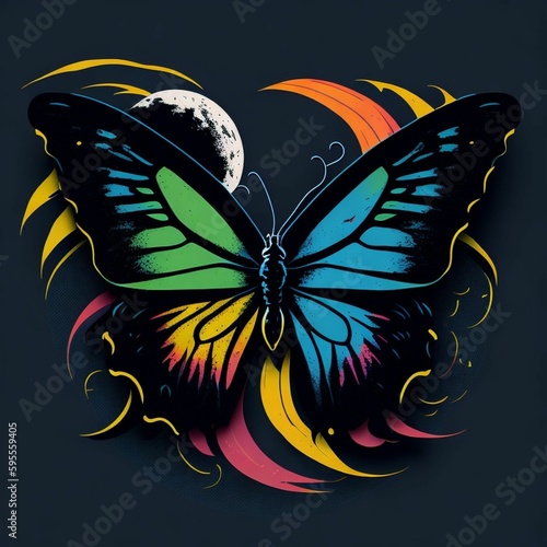 artwork of t-shirt graphic design (butterfly)| Generative AI