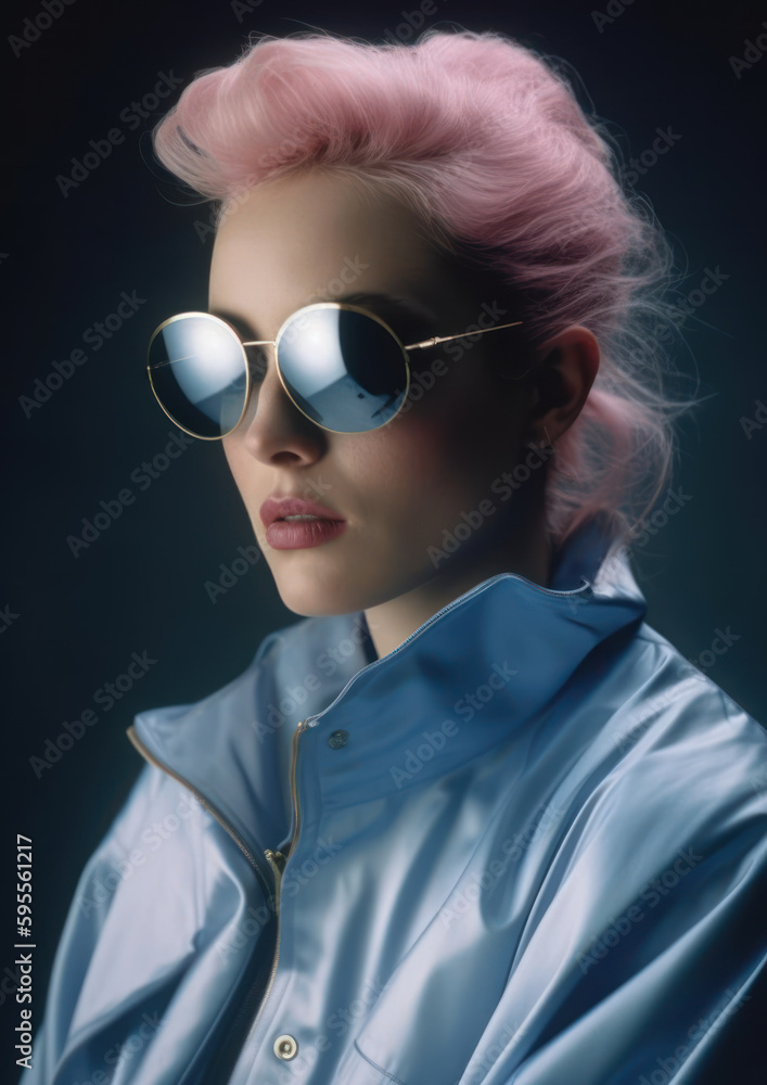 Fashion Portrait-1990's Retro Space Theme-Generative AI Fashion Portrait-1990's Retro Space Theme-Generative AI