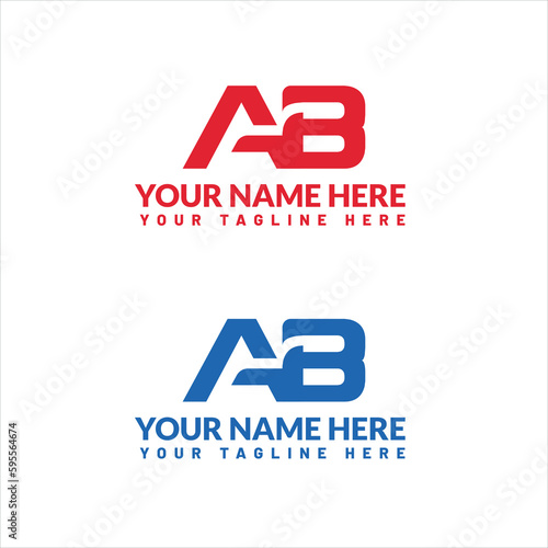 AB letter logo or ab text logo and ab word logo design 39.