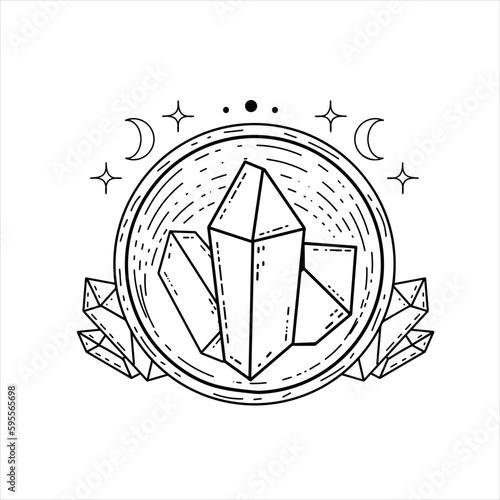 Magic crystal ball and gems. Mystical and magical ritual. Spiritual mystery future teller. Astrology and fortune.