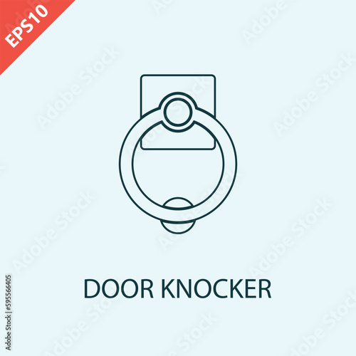 door knocker logo design vector flat isolated illustration