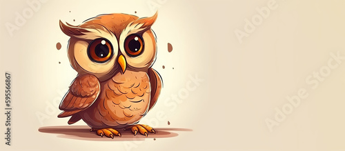 Fotografia Cartoon character owl isolated in the background