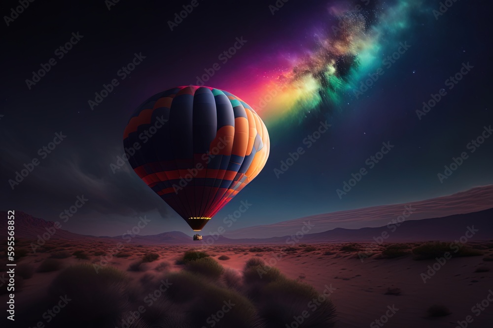 Obraz premium hot air balloon over region country