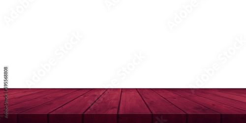 Empty wood table transparent background For product placement