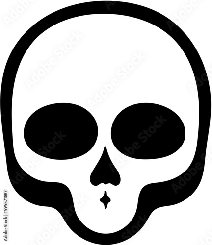 Human skull logo design in black and white, vector illustration of cranium 