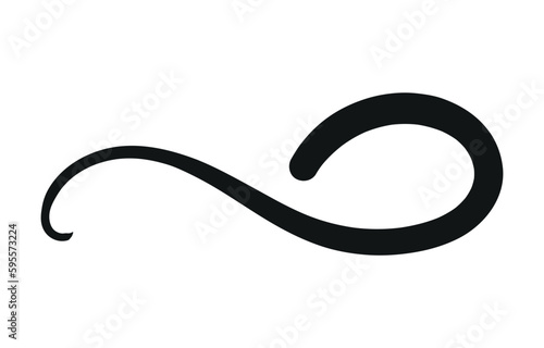 Swoosh, swash underline stroke set.Abstract wavy thin line. Squiggle elements. Vector isolated illustration