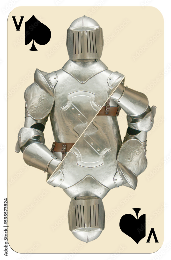 Armure de chevalier sur carte à jouer Armure de chevalier sur carte à jouer